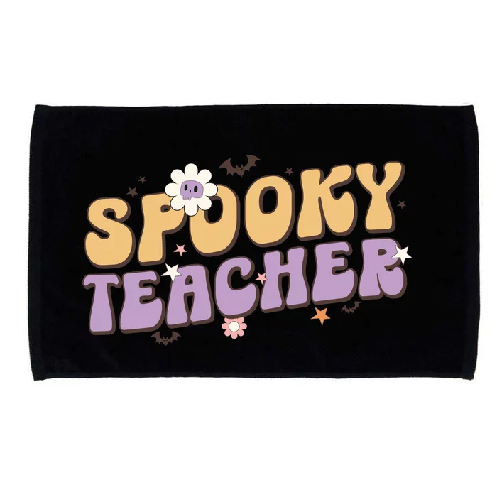 Funny Spooky Season Retro Spooky Teacher Halloween Gift Microfiber Hand Towel