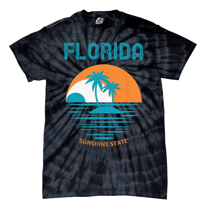 Florida Sunshine State Novelty Design Tie-Dye T-Shirt