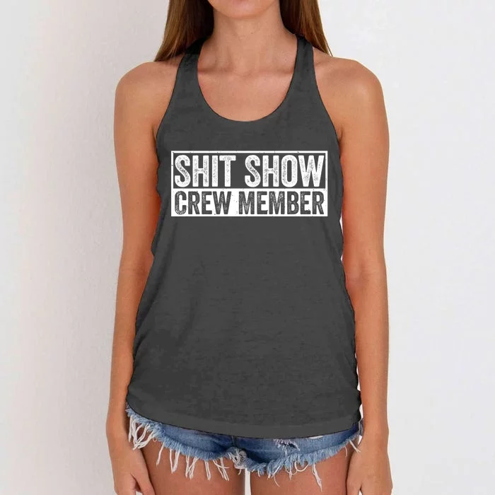 Funny S.h.i.t Show Crew Member Hilarious For Adults Women's Knotted Racerback Tank