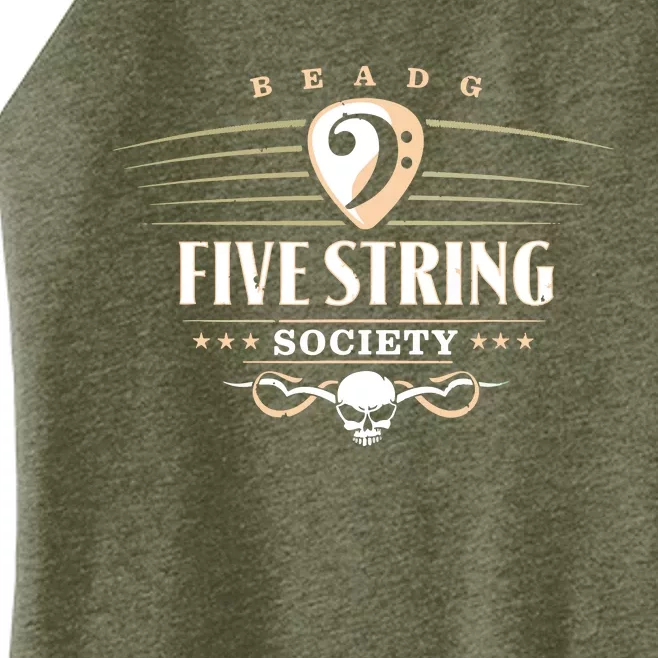 Five String Society For 5 String Bass Guitar Players Women’s Perfect Tri Rocker Tank