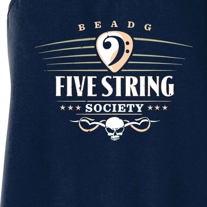 Five String Society For 5 String Bass Guitar Players Women's Racerback Tank