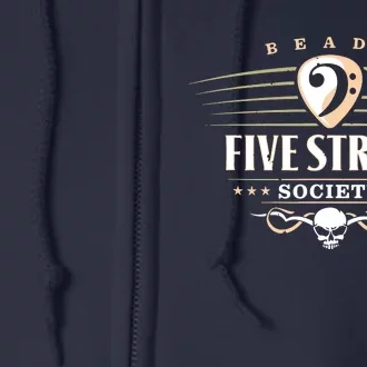 Five String Society For 5 String Bass Guitar Players Full Zip Hoodie