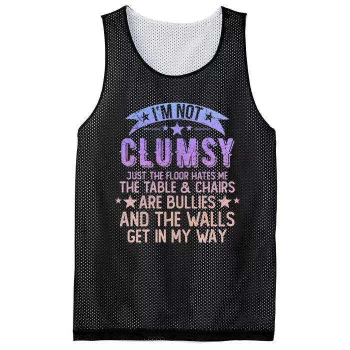 Funny Sayings Sarcastic I Am Not Clumsy Awkward My Specialty Mesh Reversible Basketball Jersey Tank