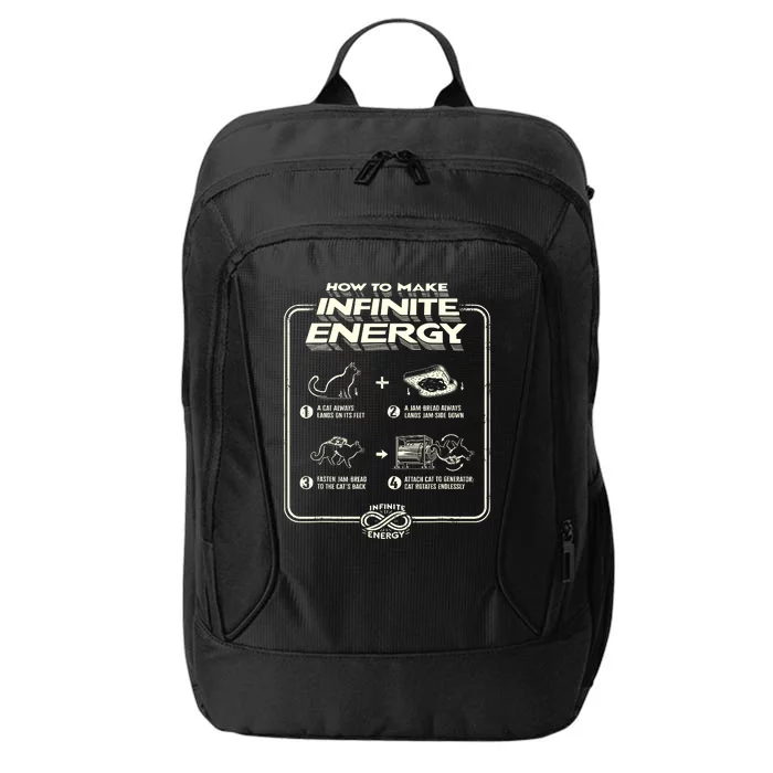 Funny Science Sarcasm Hypothesis Infinite Energy Loop Cat City Backpack