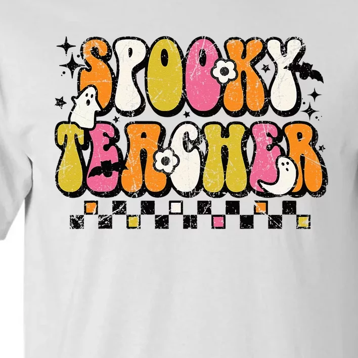 Funny Spooky Season Retro Spooky Teacher Halloween Costume Tall T-Shirt