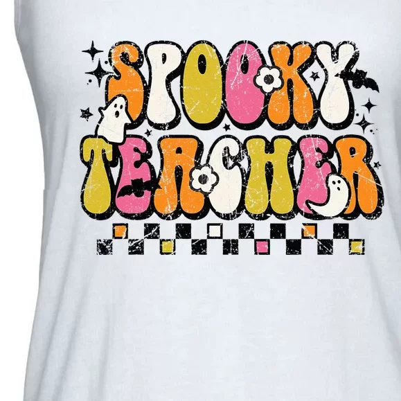 Funny Spooky Season Retro Spooky Teacher Halloween Costume Ladies Essential Flowy Tank