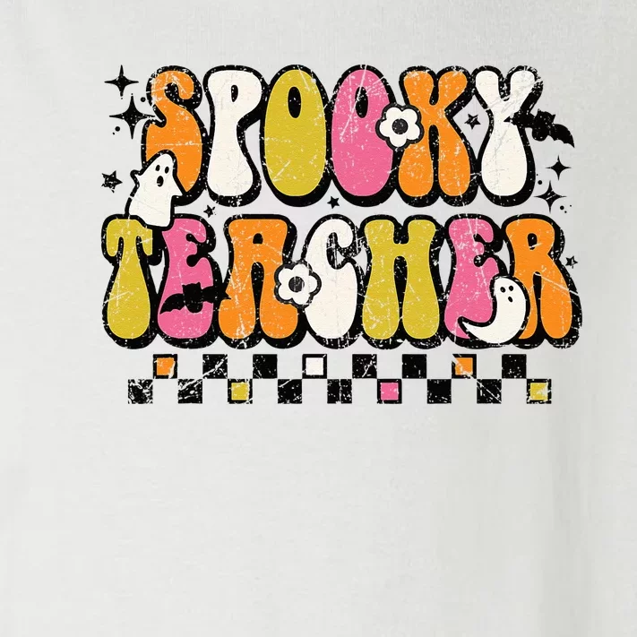 Funny Spooky Season Retro Spooky Teacher Halloween Costume Toddler Long Sleeve Shirt