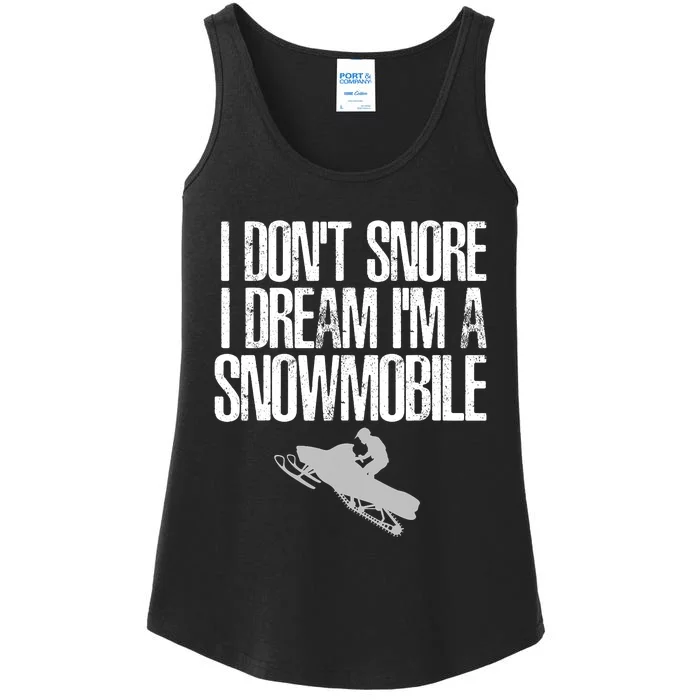 Funny Snowmobile Shirt Snowmobiling Lovers Sport Fans Ladies Essential Tank