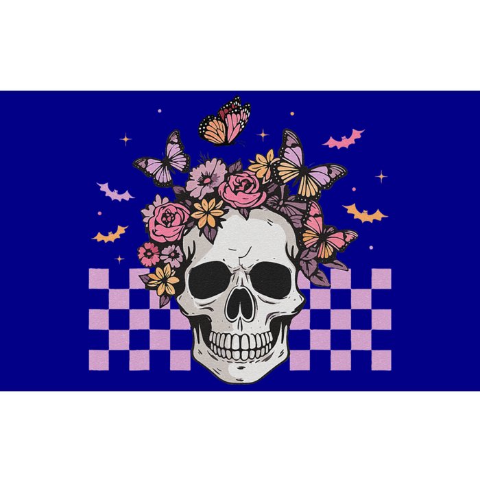 Floral Sugar Skull Retro Skeleton Halloween Costume Funny Bumper Sticker