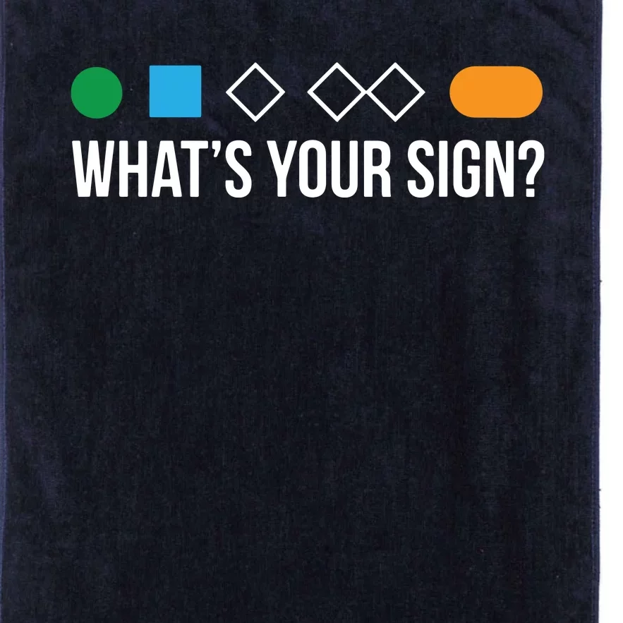 Funny Ski Skier Or Snowboard What's Your Sign Gift Platinum Collection Golf Towel