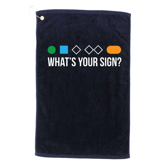 Funny Ski Skier Or Snowboard What's Your Sign Gift Platinum Collection Golf Towel