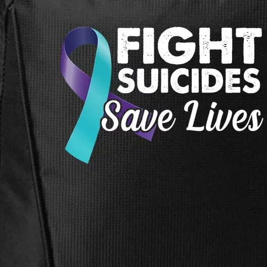 Fight Suicides Save Lives Ribbon Awareness City Backpack