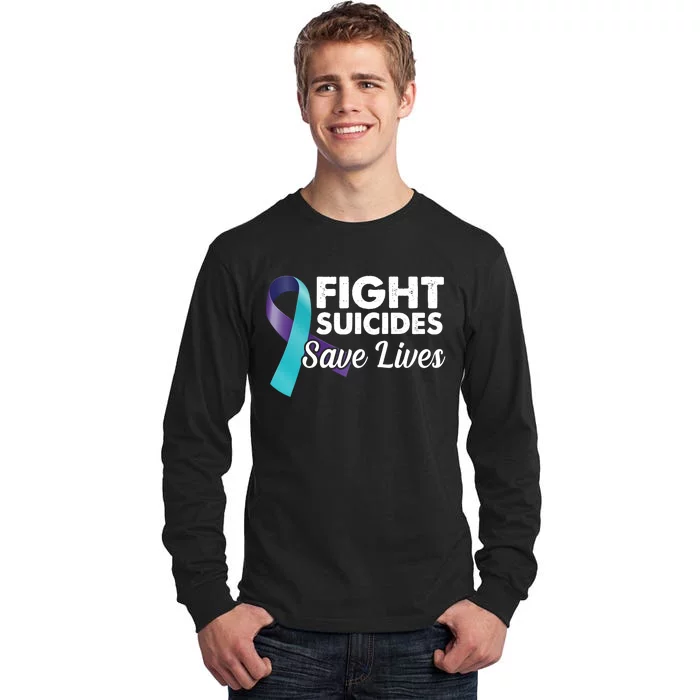 Fight Suicides Save Lives Ribbon Awareness Tall Long Sleeve T-Shirt