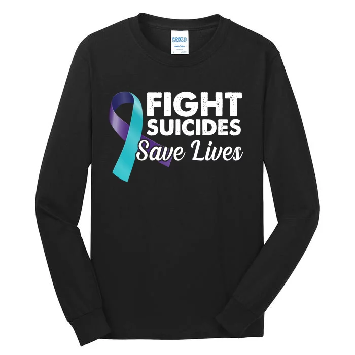 Fight Suicides Save Lives Ribbon Awareness Tall Long Sleeve T-Shirt