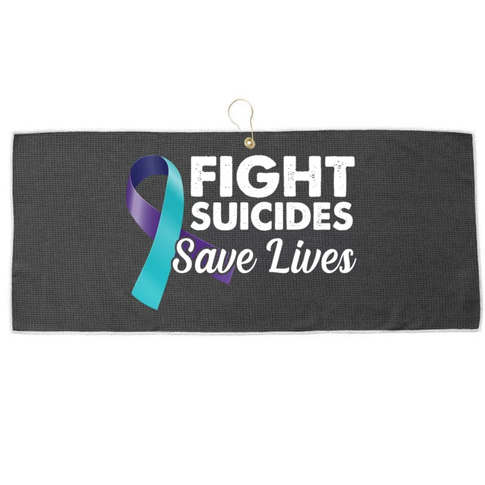 Fight Suicides Save Lives Ribbon Awareness Large Microfiber Waffle Golf Towel