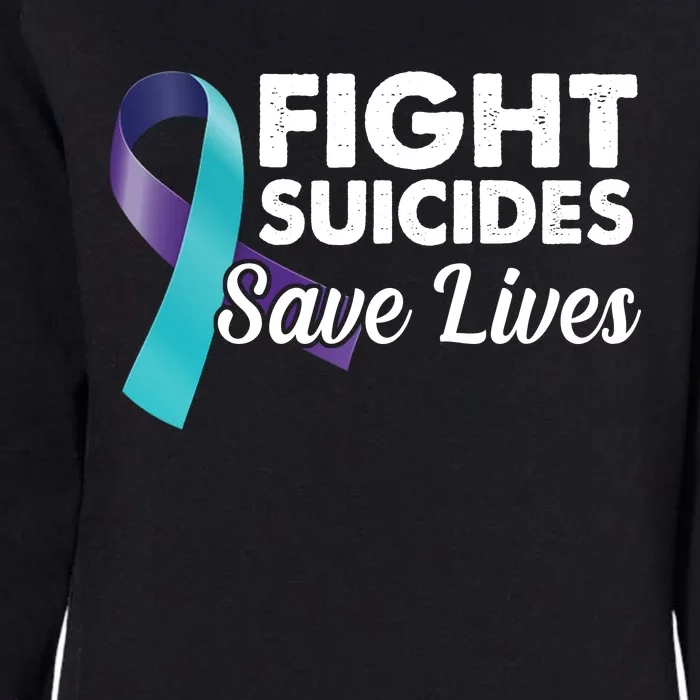 Fight Suicides Save Lives Ribbon Awareness Womens California Wash Sweatshirt