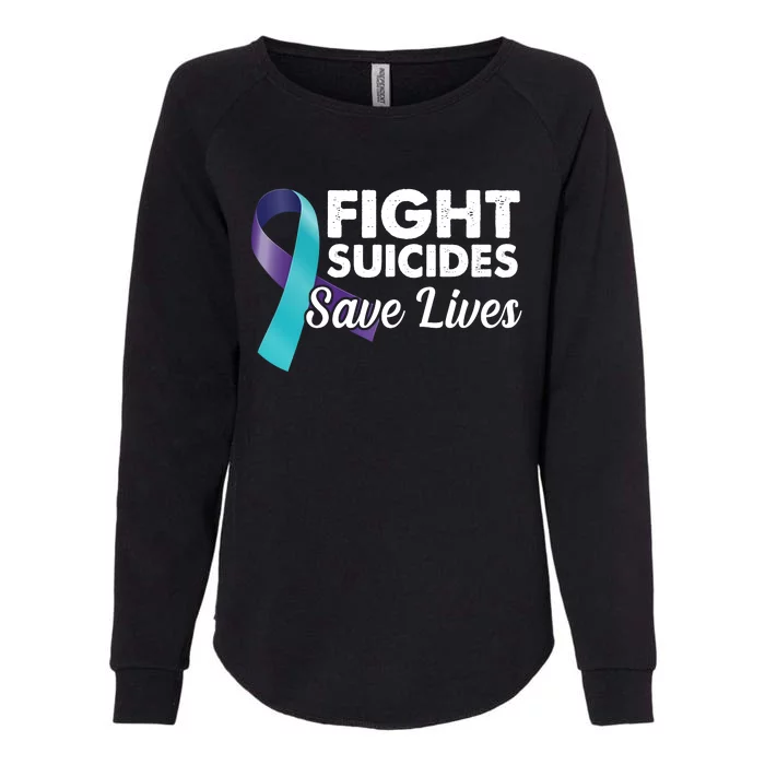 Fight Suicides Save Lives Ribbon Awareness Womens California Wash Sweatshirt