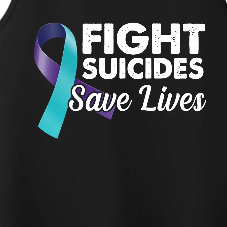 Fight Suicides Save Lives Ribbon Awareness Performance Tank