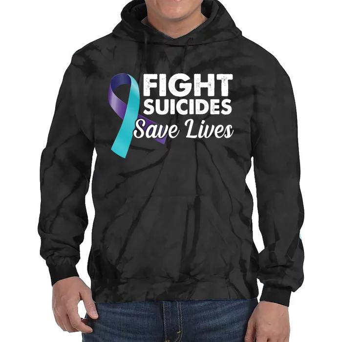 Fight Suicides Save Lives Ribbon Awareness Tie Dye Hoodie