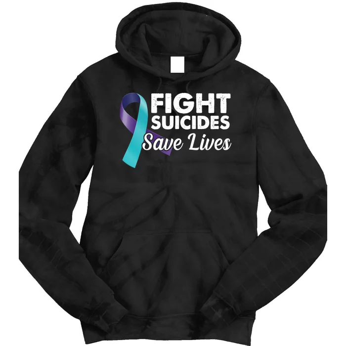 Fight Suicides Save Lives Ribbon Awareness Tie Dye Hoodie