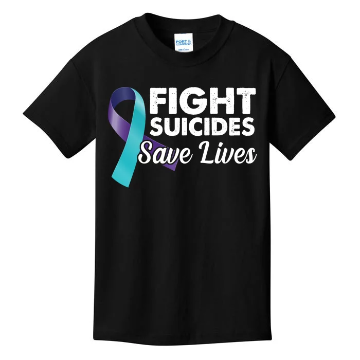 Fight Suicides Save Lives Ribbon Awareness Kids T-Shirt