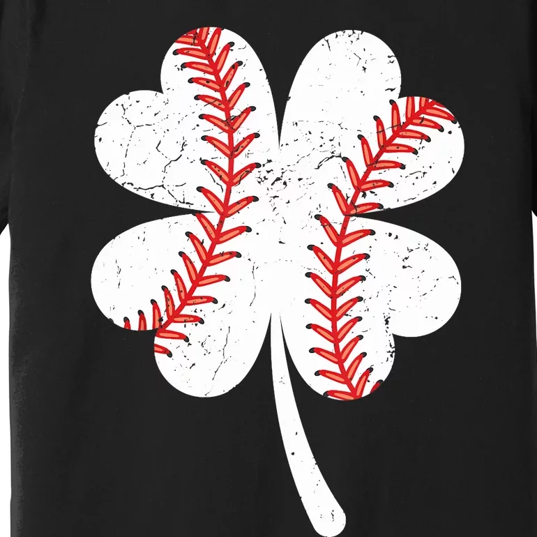 Funny Saint St Patricks Day Baseball Irish Shamrock Ireland Premium T-Shirt