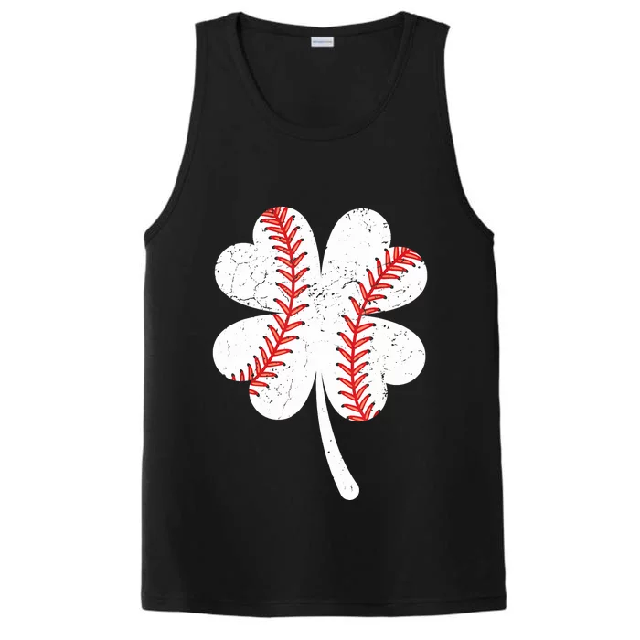 Funny Saint St Patricks Day Baseball Irish Shamrock Ireland Performance Tank