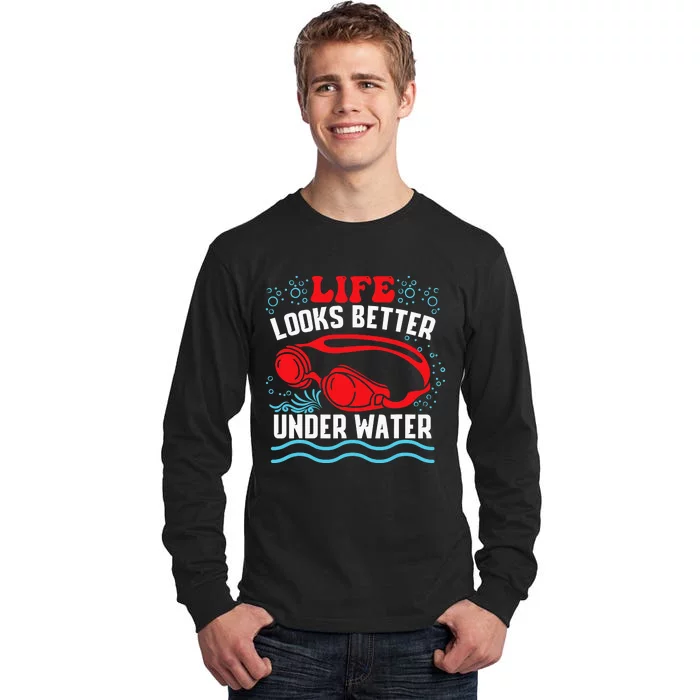 Funny Swimming Swimmer Swim Team Pool Tall Long Sleeve T-Shirt