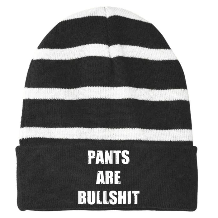 Funny Sarcastic Scottish Kilt And Tartan Fashion Attire Striped Beanie with Solid Band