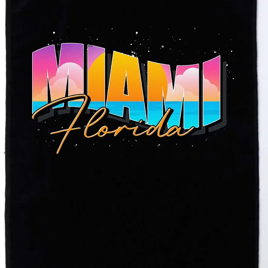 FL State Summer Vacation Tropical South Beach Miami Florida Platinum Collection Golf Towel