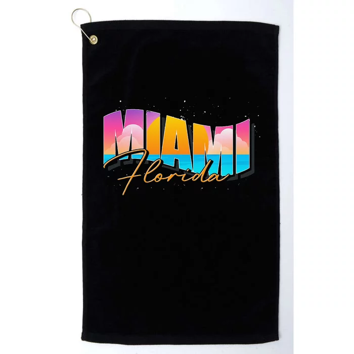 FL State Summer Vacation Tropical South Beach Miami Florida Platinum Collection Golf Towel