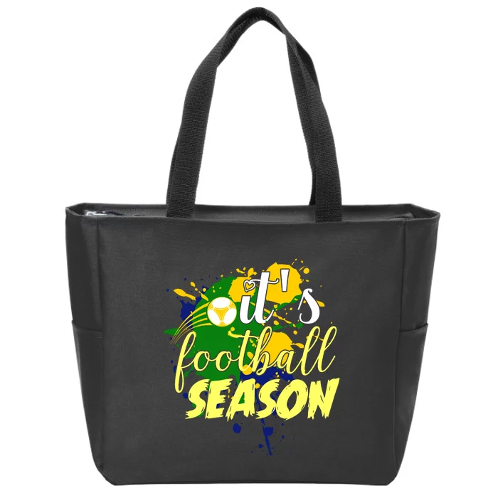 Football Season Splash Art Zip Tote Bag