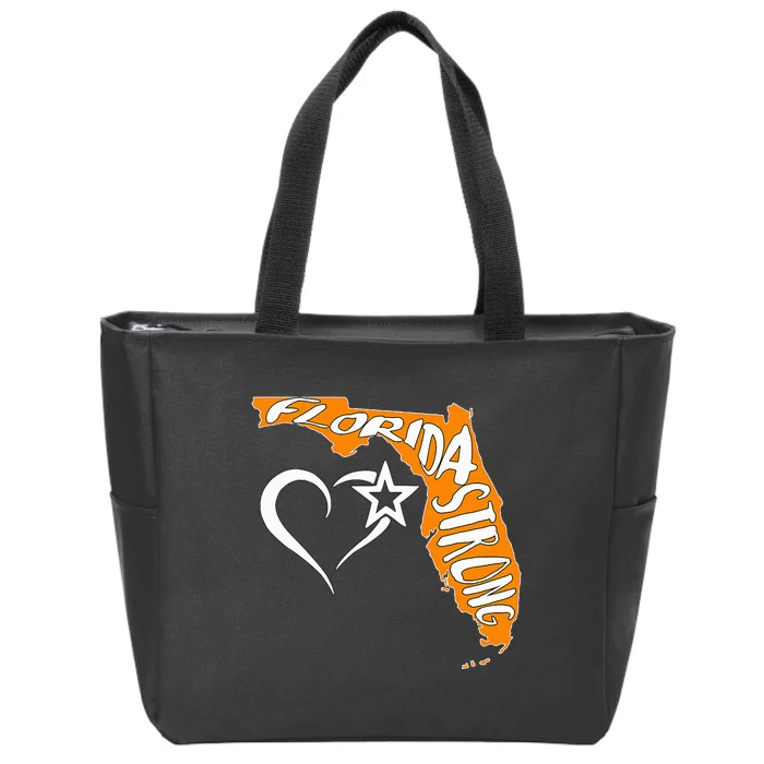 Florida Strong Silhouette Image Heart Snowbird Florida Zip Tote Bag