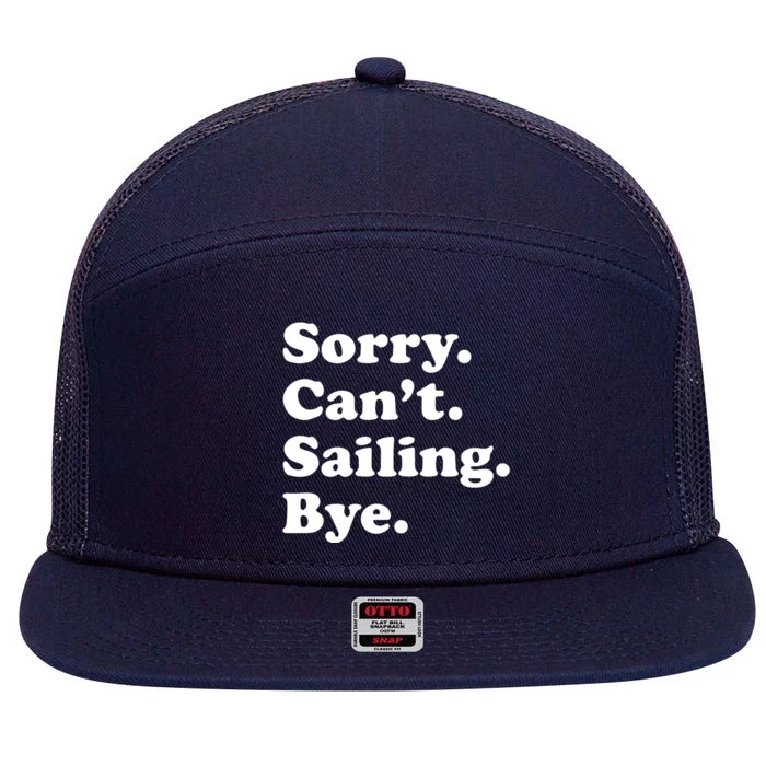 Funny Sailing Sailboat Gift 7 Panel Mesh Trucker Snapback Hat