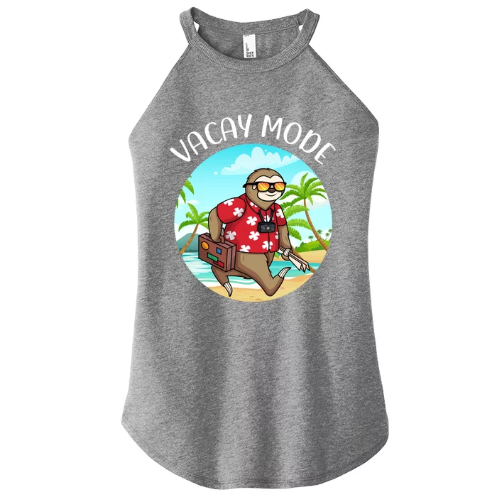 Funny Summer Sloth Sunrise Sunburn Sunset Repeat Vacay Mode Gift Women’s Perfect Tri Rocker Tank