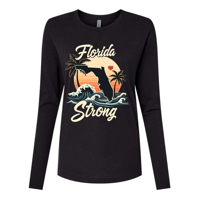 Florida Strong Support & Pray For Florida Womens Cotton Relaxed Long Sleeve T-Shirt