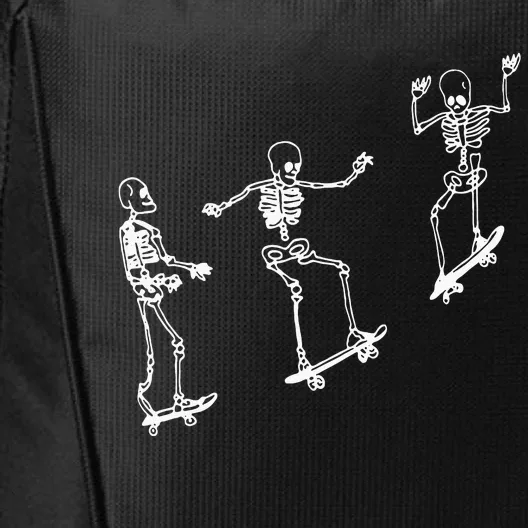 Funny Skeleton Skateboard Halloween Skateboarding Skeleton City Backpack