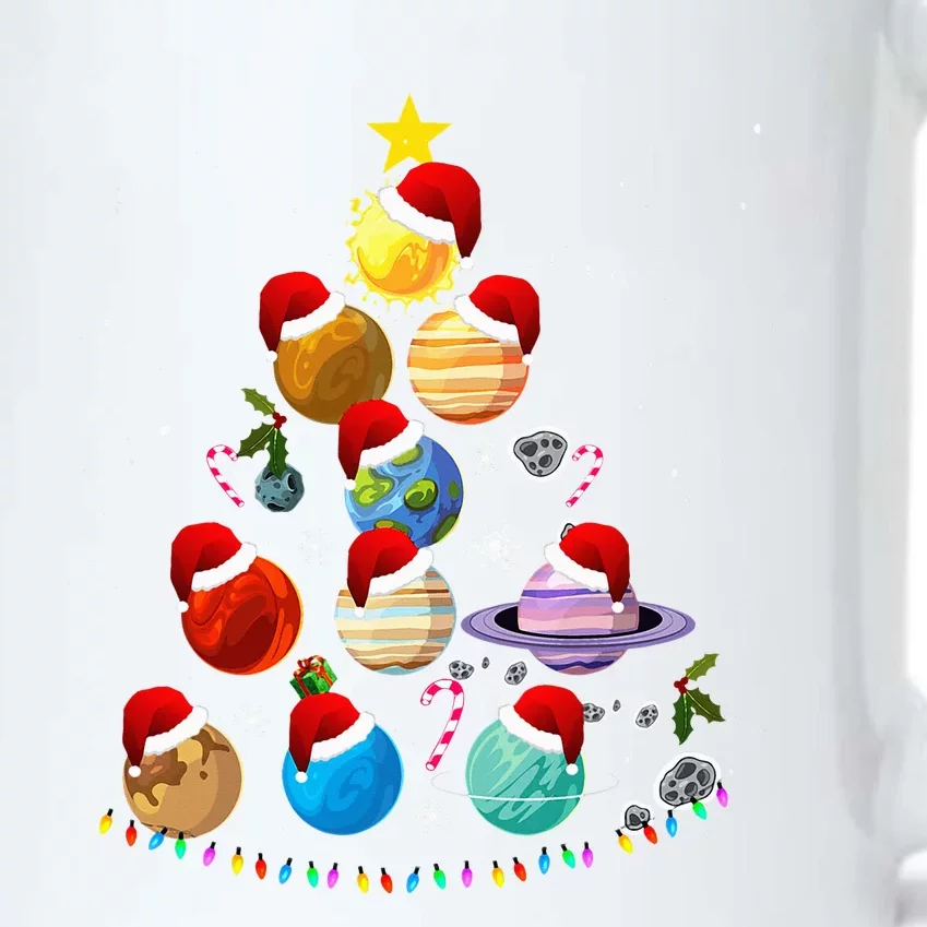 Funny Solar System Space Planets Tree Christmas Pajama Xmas Black Color Changing Mug