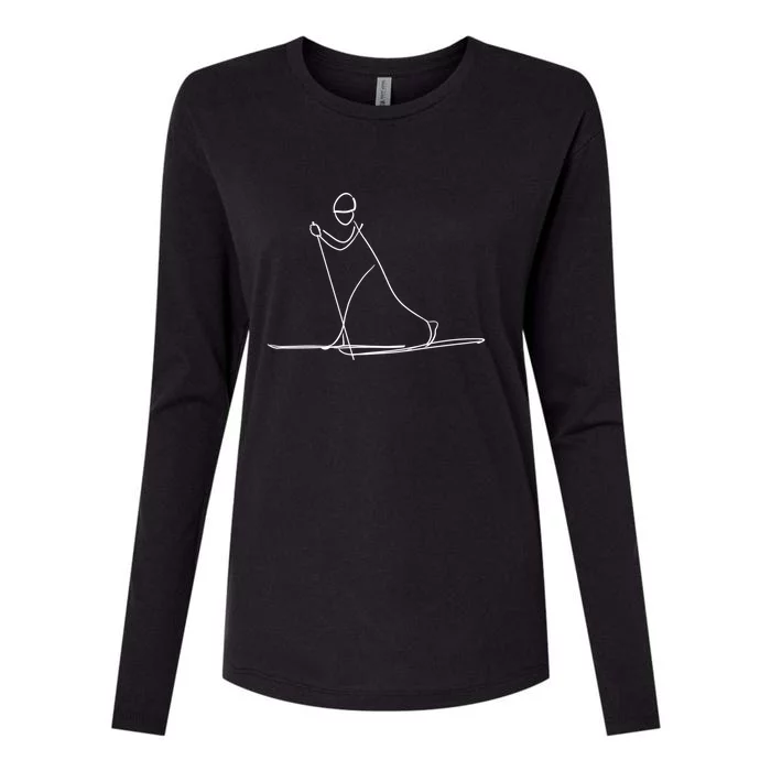 Funny Ski Skiing Lover Gift For Skier Womens Cotton Relaxed Long Sleeve T-Shirt