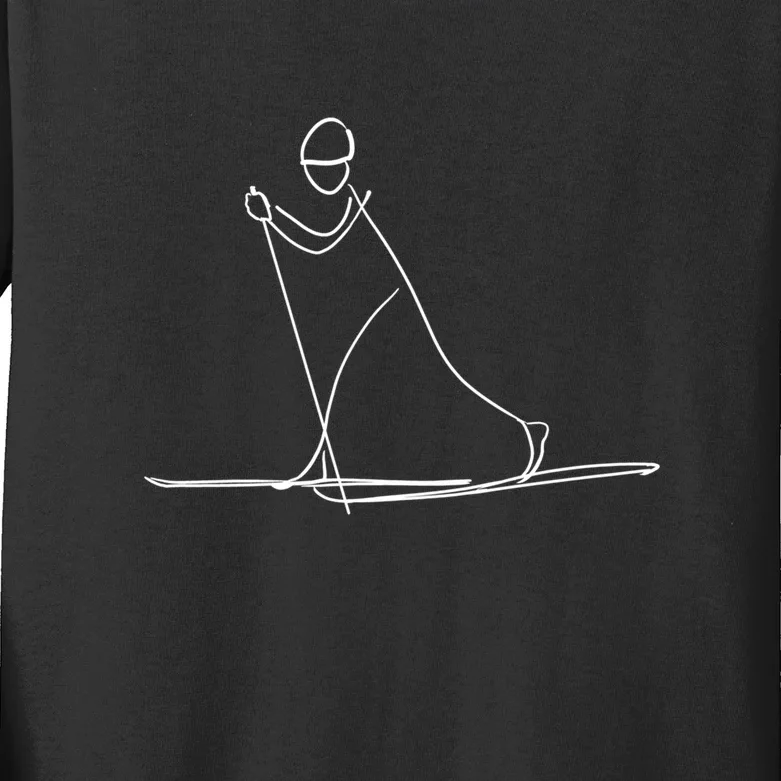 Funny Ski Skiing Lover Gift For Skier Kids Long Sleeve Shirt