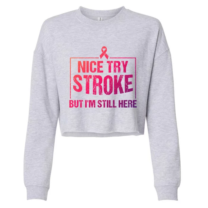 Funny Stroke Survivor Gift Cute Brain Attacks Gift Cropped Pullover Crew