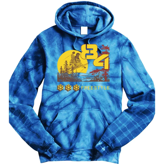 Freestyle Skiing Ski Sport Gift Tie Dye Hoodie