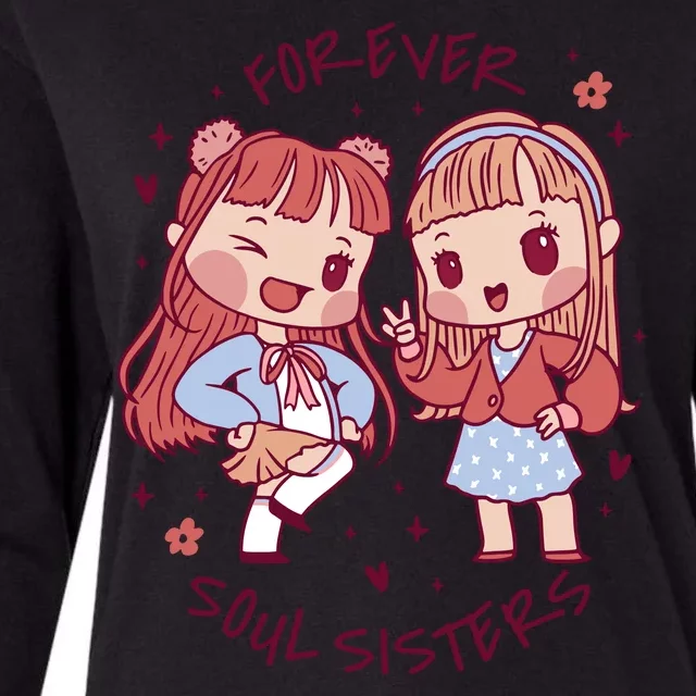 Forever Soul Sisters Chibi Friends Womens Cotton Relaxed Long Sleeve T-Shirt