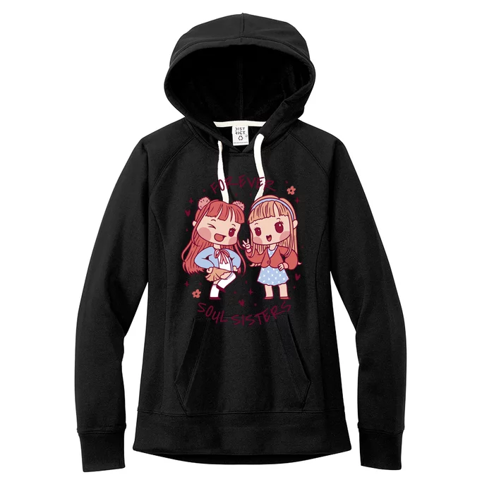 Forever Soul Sisters Chibi Friends Women's Fleece Hoodie