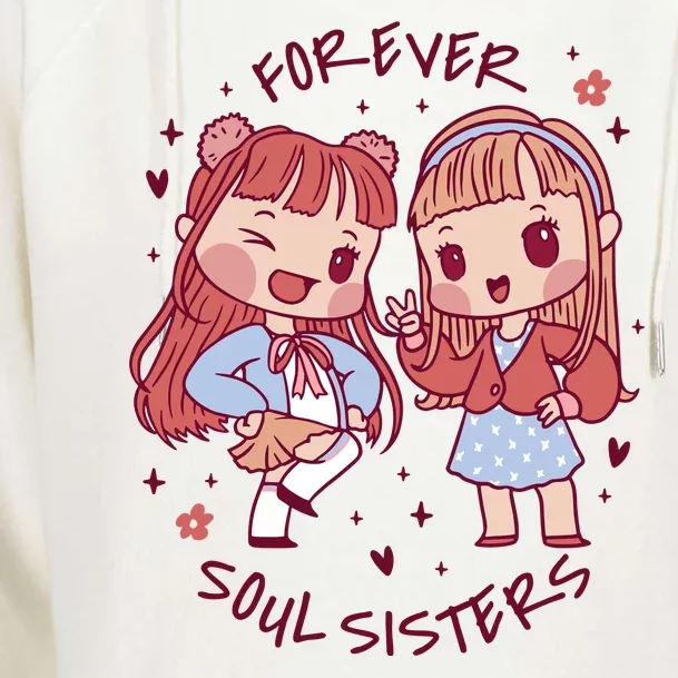 Forever Soul Sisters Chibi Friends Womens Funnel Neck Pullover Hood