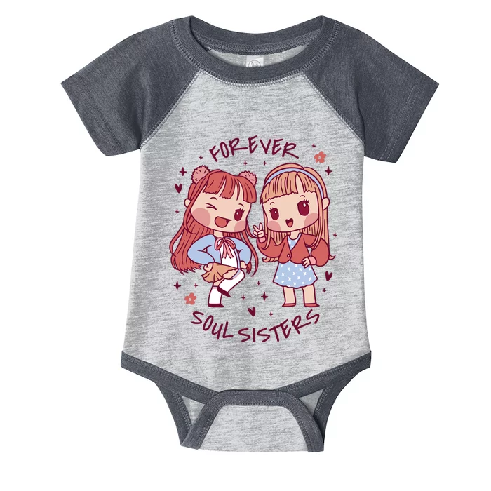 Forever Soul Sisters Chibi Friends Infant Baby Jersey Bodysuit