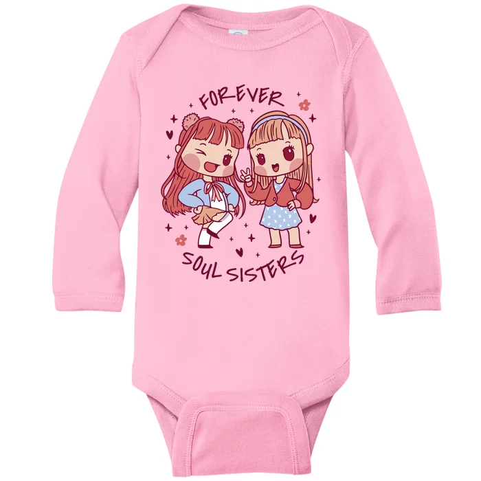 Forever Soul Sisters Chibi Friends Baby Long Sleeve Bodysuit