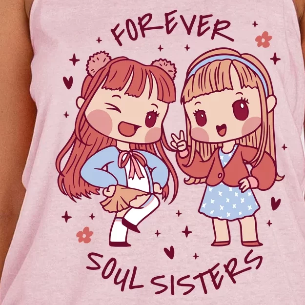 Forever Soul Sisters Chibi Friends Women's Knotted Racerback Tank