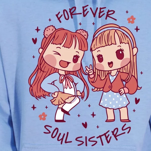 Forever Soul Sisters Chibi Friends Unisex Surf Hoodie