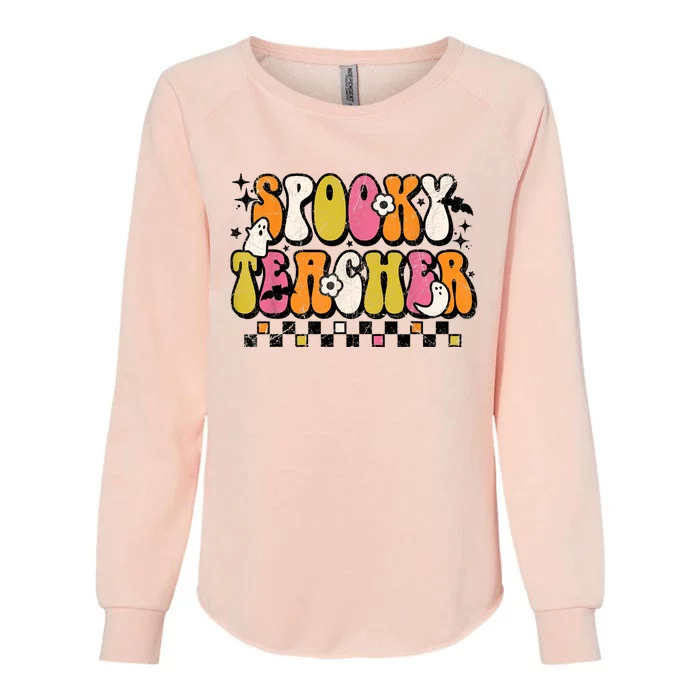 Funny Spooky Season Retro Spooky Teacher Halloween Costume Womens California Wash Sweatshirt